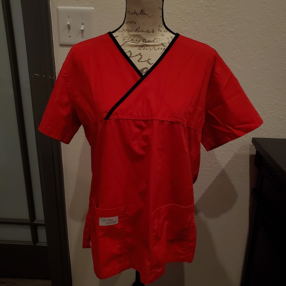 Urban Scrubs Medium Red Top